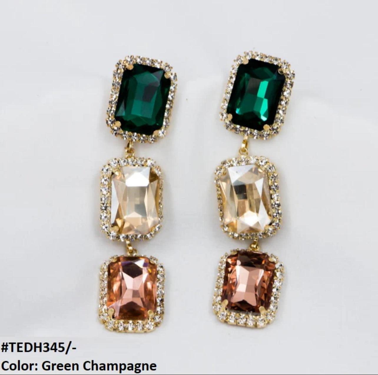 Zircon Cubic Rectangle Teardrop Earrings - Havenon Store