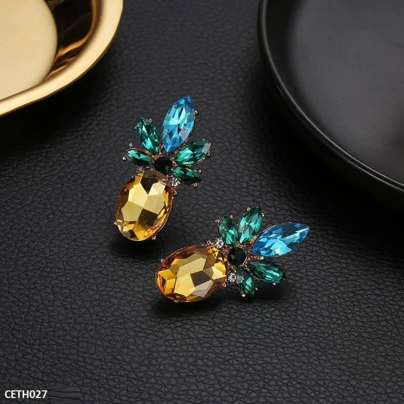 Luxury Gold Plated Pineapple Earrings  