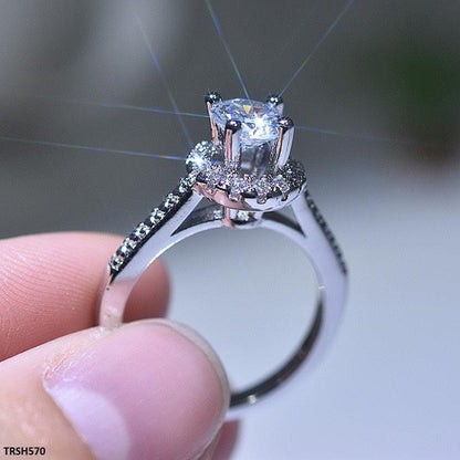 Marie Round Stone Zircon Ring close-up  