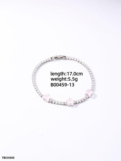 Pink Emerald Zircon Layered Bracelet - Havenon Store