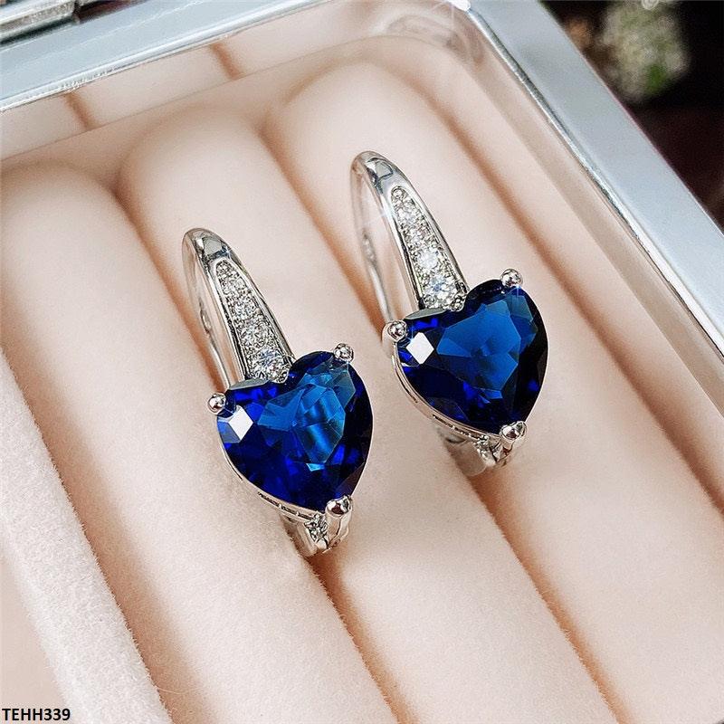 Party Earrings with Sapphire Look  