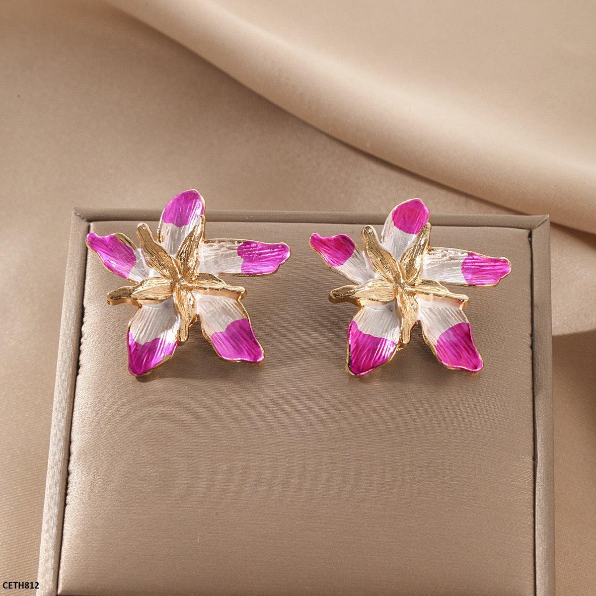 Pink Blossom Pair flower-shaped earrings  