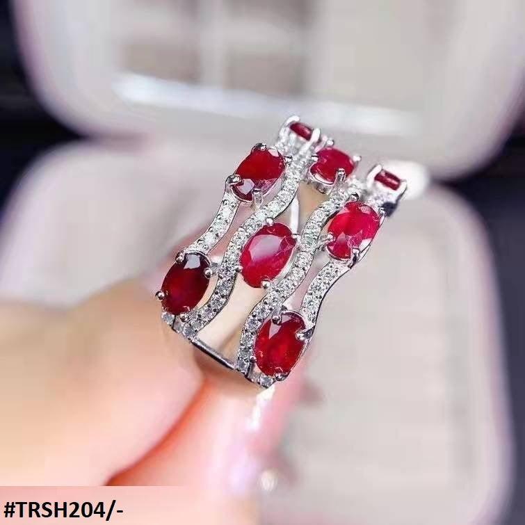 Red Oval Layer Sterling Adjustable Ring - Havenon Store
