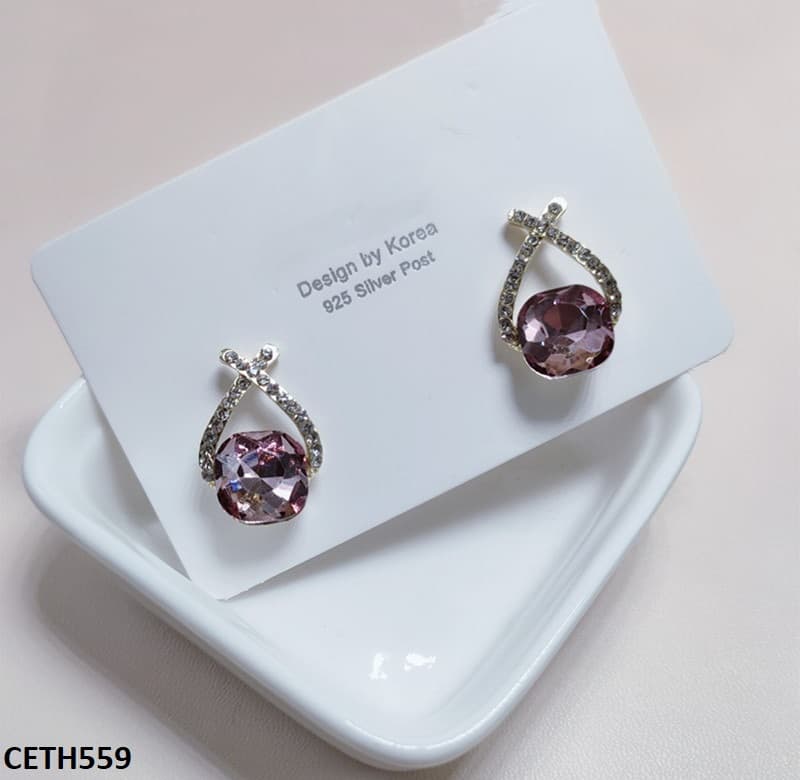 Rhinestone ear tops pair