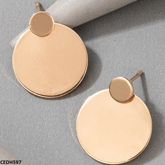 Round plain Coins Earrings for women  