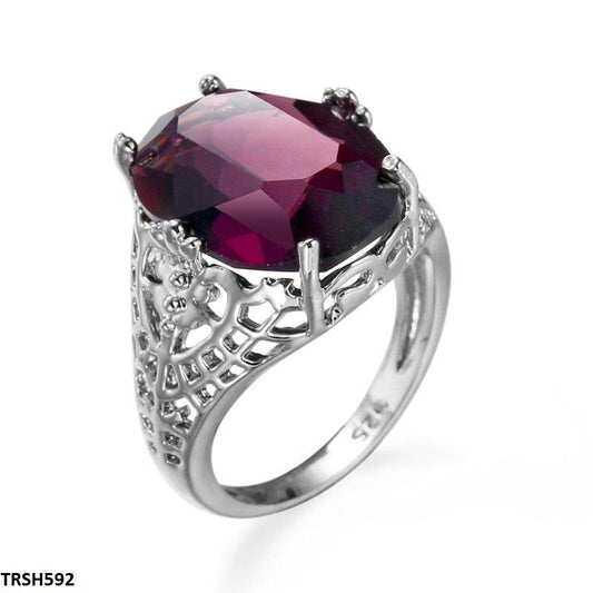 Ruby Cocktail Silver Sterling Ring – Casual Wear  