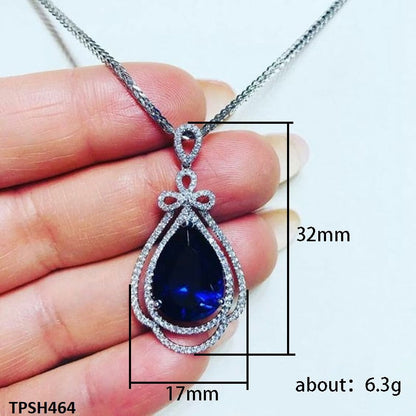 Sapphire-inspired tear-shaped pendant for women  