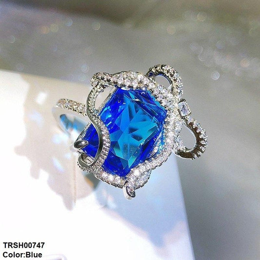 Sapphire Bow Adjustable Ring for women