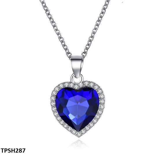 Sapphire Heart Pendant Necklace