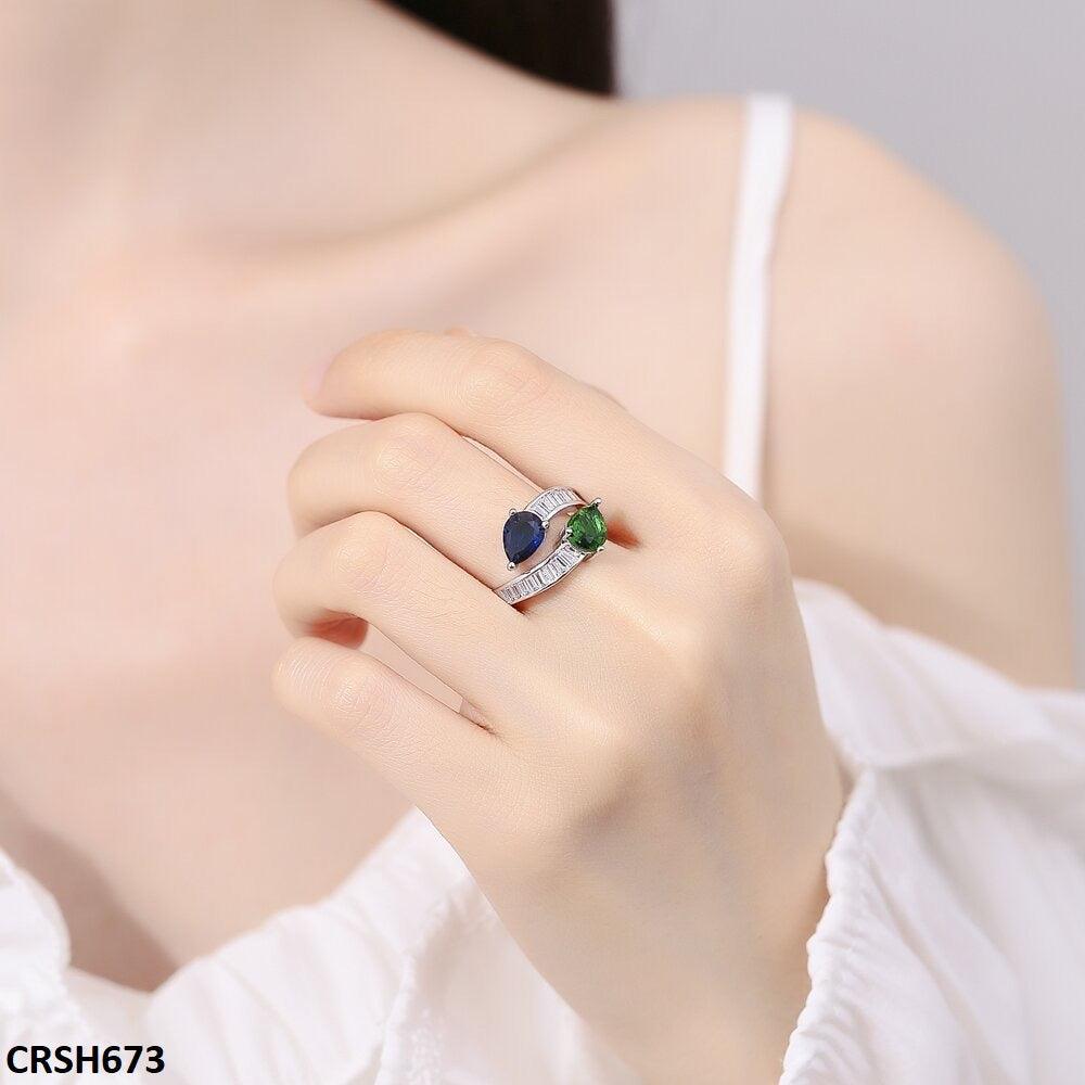 Adjustable Zircon Double Tear Ring - Havenon Store