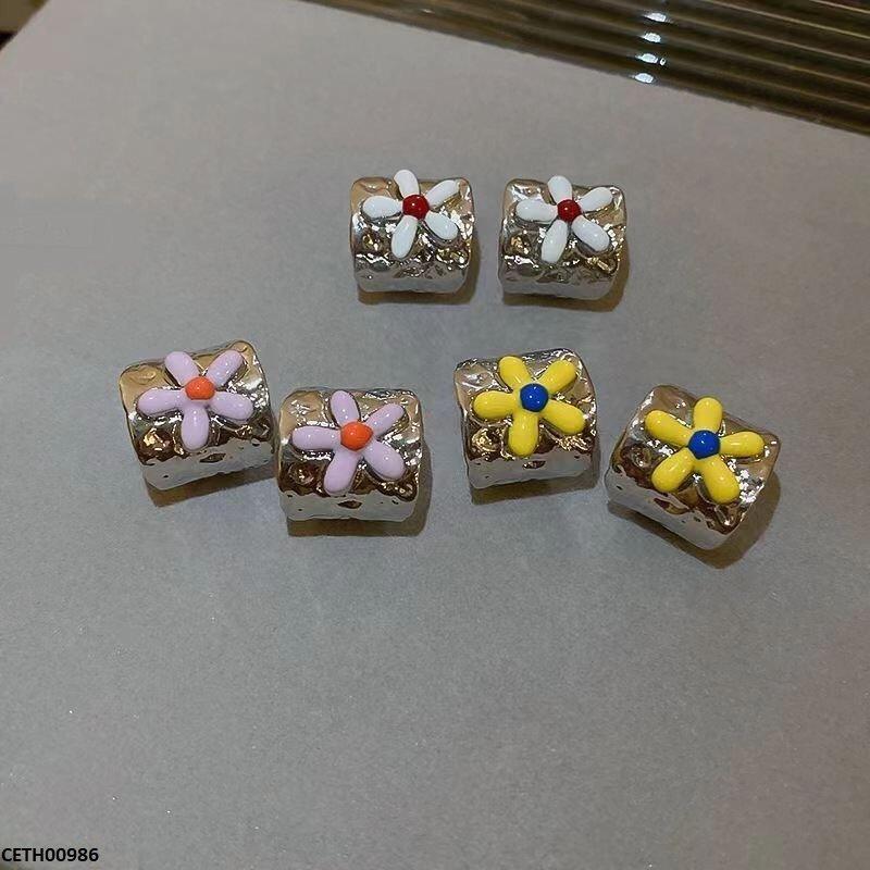 Korean Style Painted Flower Tops Pair - Havenon Store