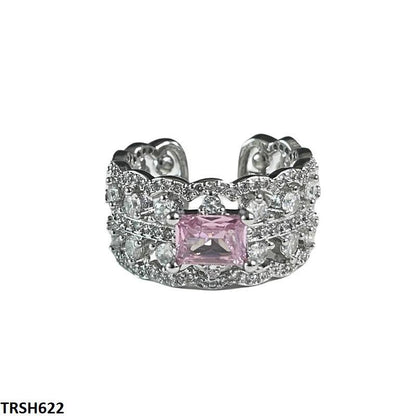 Silver-plated ring with pink stone  