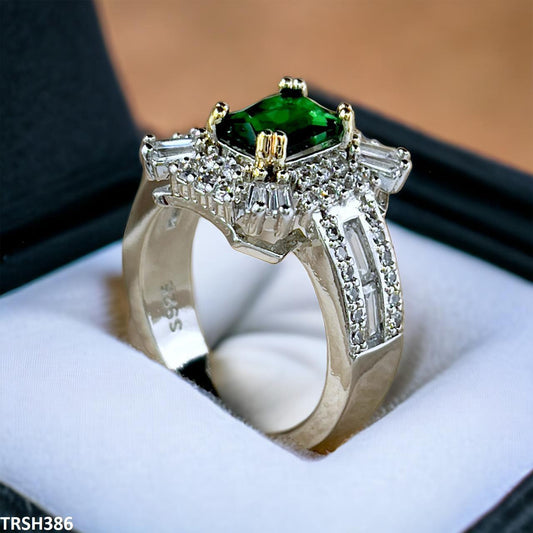Emerald Baguette Layered Ring - Havenon Store