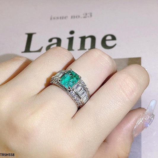 Aqua Rectangle Curved Ring - Havenon Store