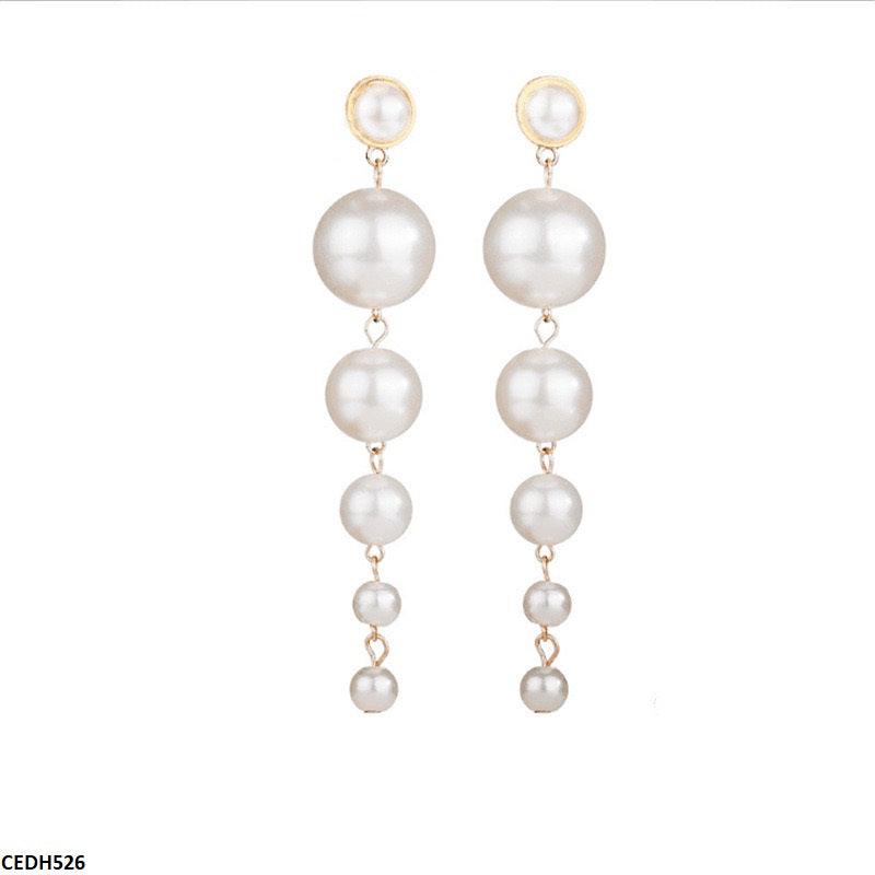 Sophisticated Pearl Drop Earrings with shimmering finish