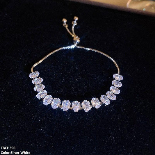 Adjustable Stainless Steel Zircon Oval Bracelet - Havenon Store