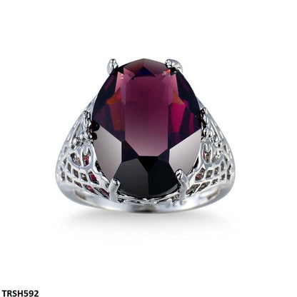 Stylish Silver Sterling Ruby Ring  