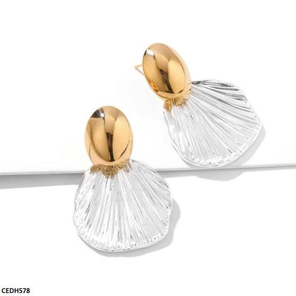 Stylish stainless steel earrings gold plated  