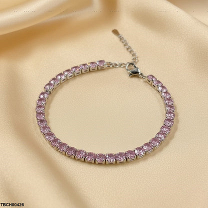 Pink Emerald Tennis Bracelet