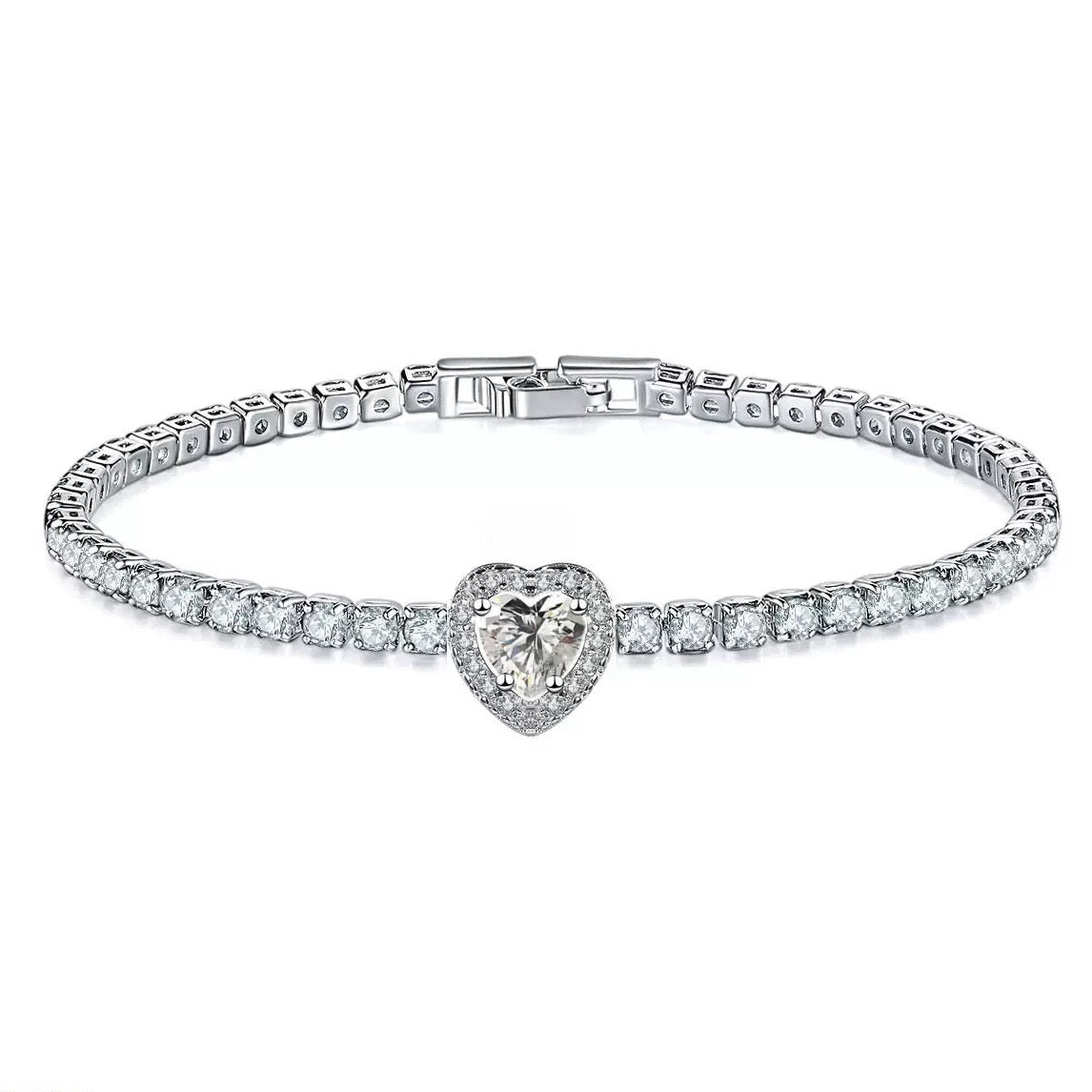 Emerald Zirconium Heart Bracelet