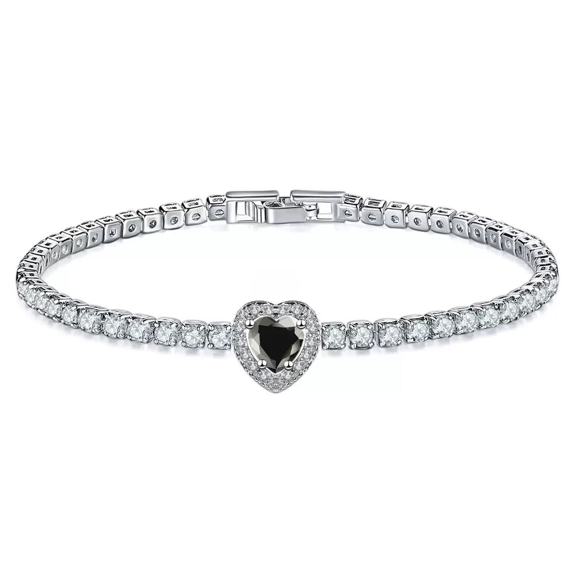 Emerald Zirconium Heart Bracelet