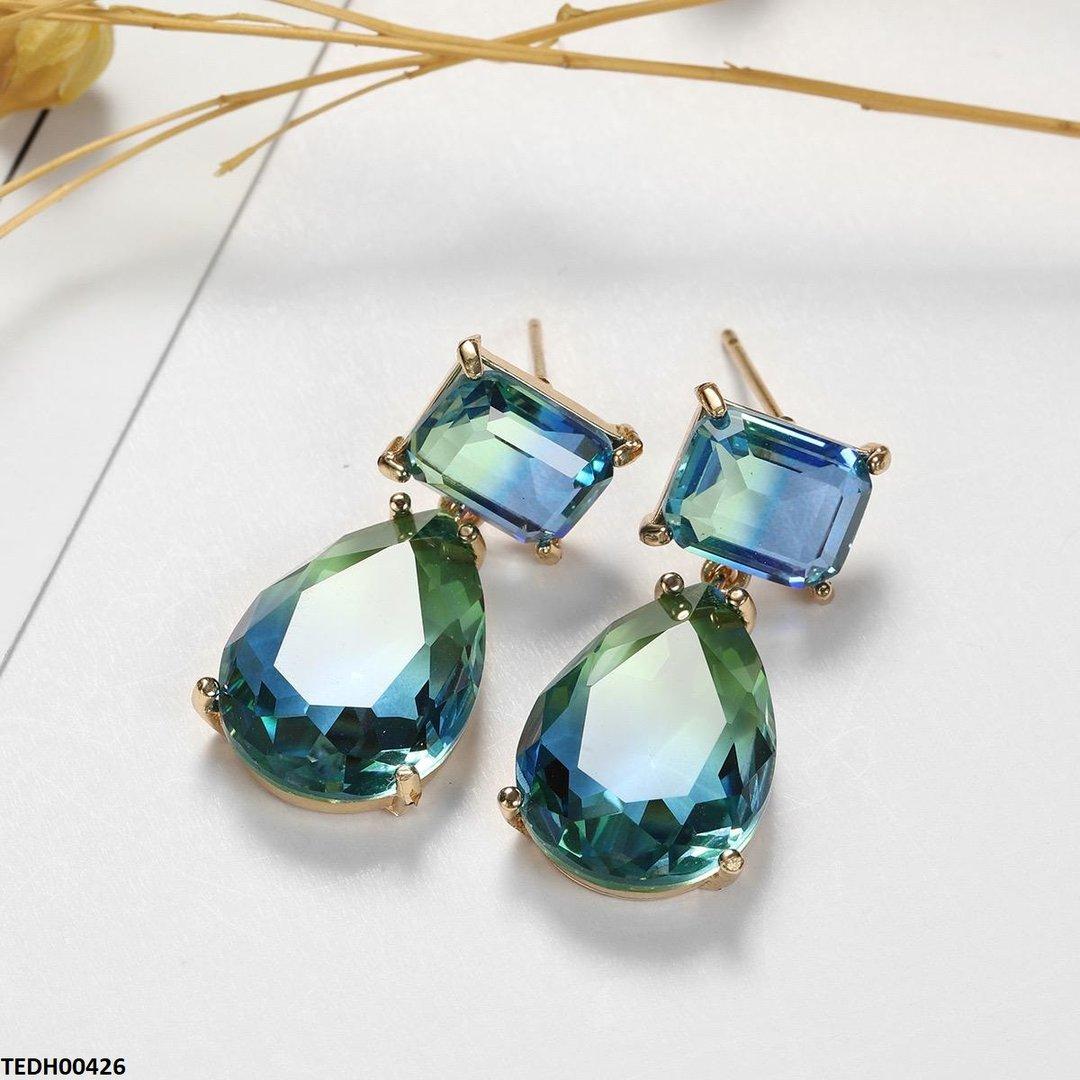 Zircon Square/Tear Drop Earrings