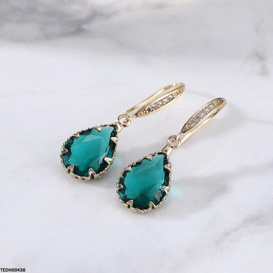 Emerald Tear Drop Earrings