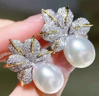 Zirconium Studded Petal & Pearl Tops