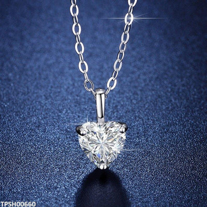 Zirconium Heart Pendant With Chain