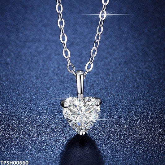 Zirconium Heart Pendant With Chain