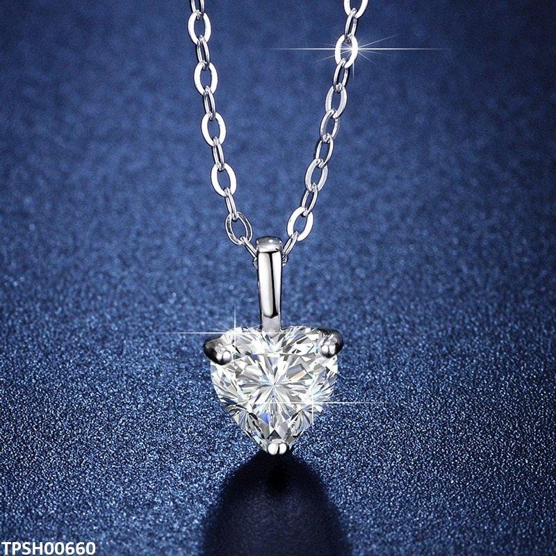 Zirconium Heart Pendant With Chain