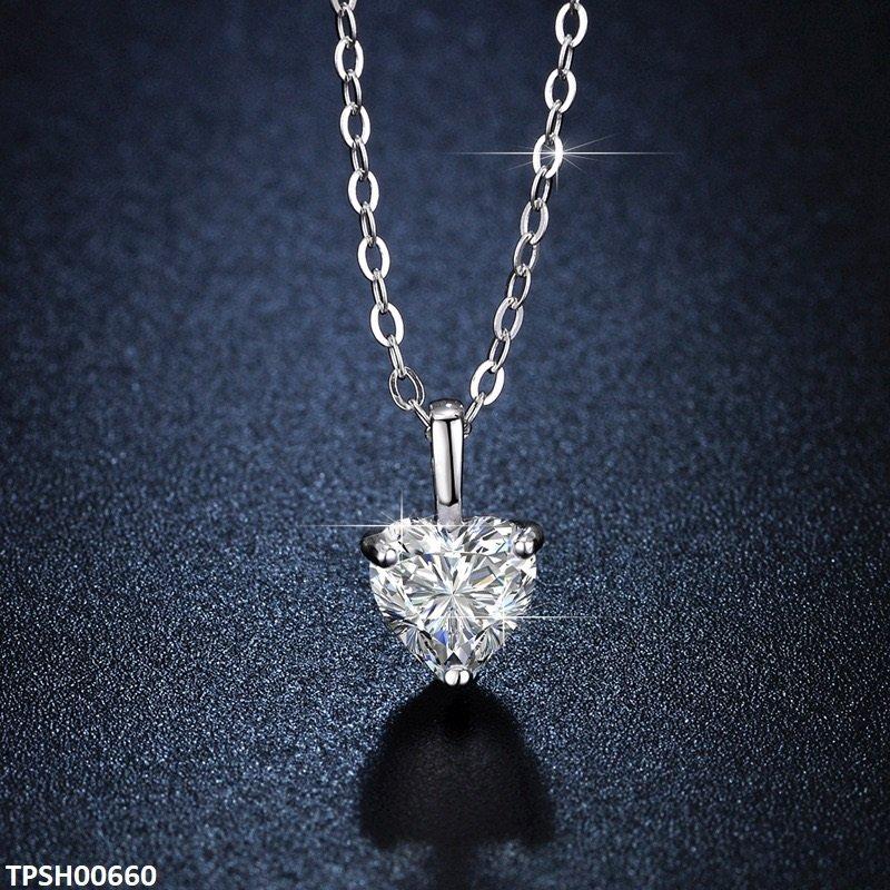 Zirconium Heart Pendant With Chain