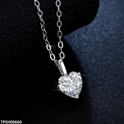 Zirconium Heart Pendant With Chain