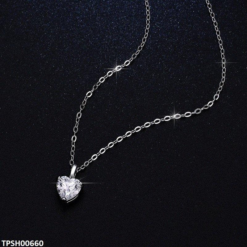 Zirconium Heart Pendant With Chain