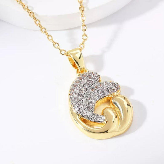 18K Nautilus Shell Pendant With Chain