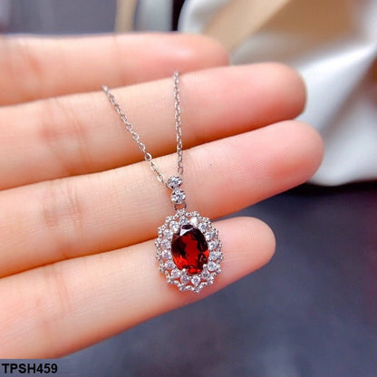 Ruby Zirconium Pendant Set