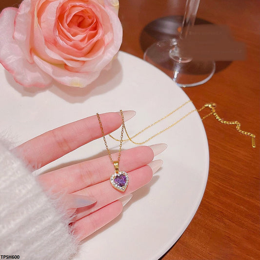 Amethyst Heart Pendent with chain