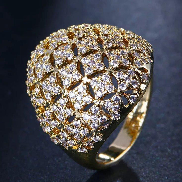 18K Square Stone Ring