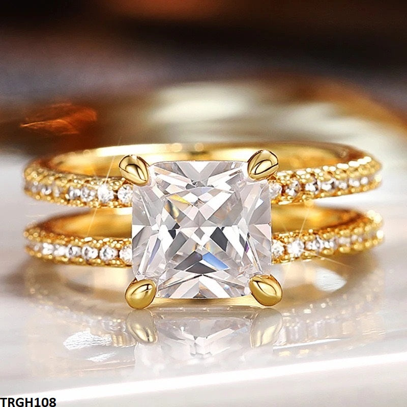 18K Double Layer Cushion Ring