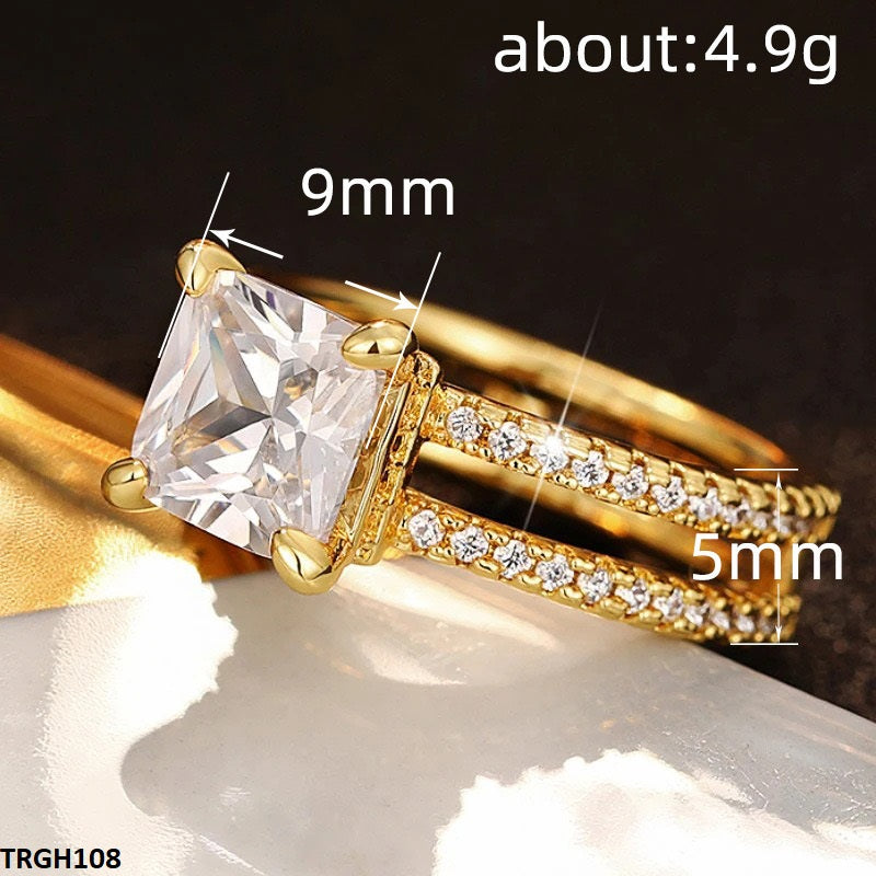 18K Double Layer Cushion Ring