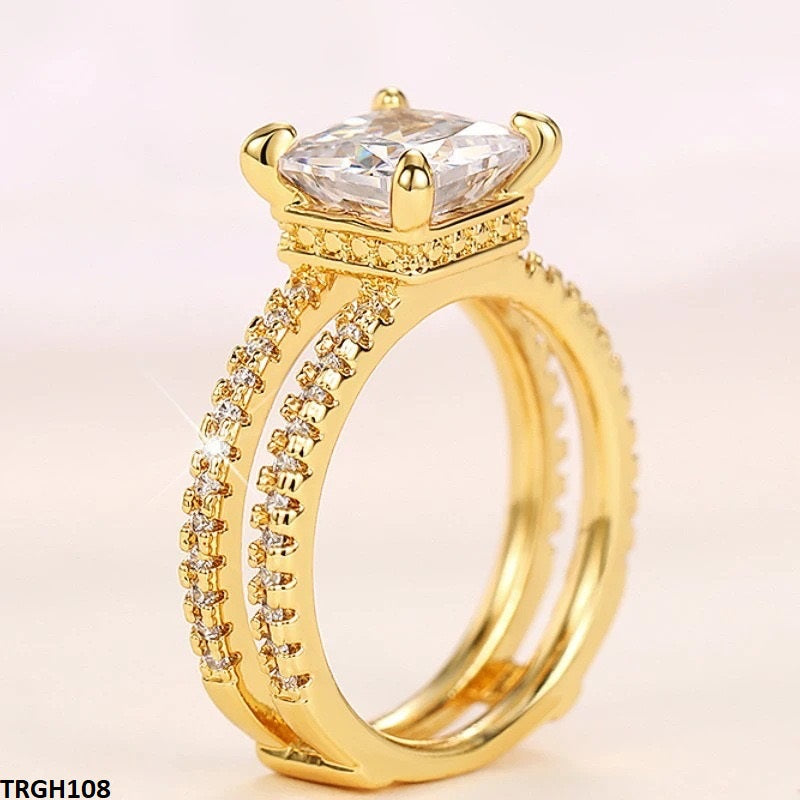 18K Double Layer Cushion Ring