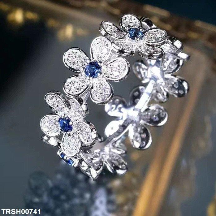 Sapphire Blossom Ring Adjustable