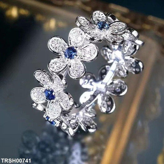 Sapphire Blossom Ring Adjustable