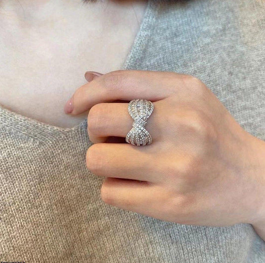 Silver Sterling Tied Bow Ring
