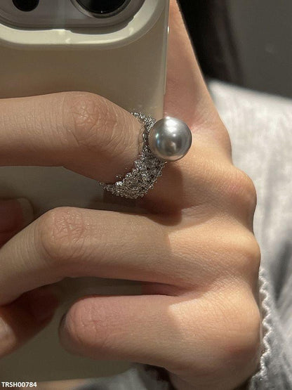 High Quality Pearl Round Ring Adjustable