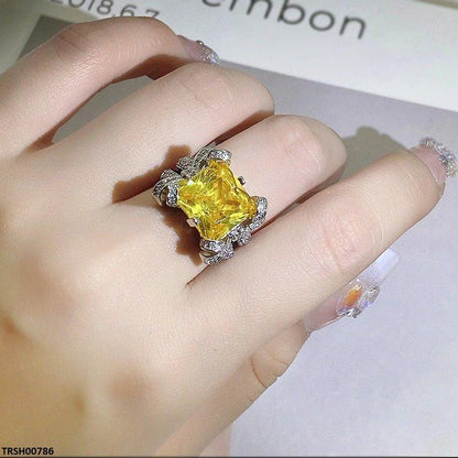 Topaz Square Ring Adjustable