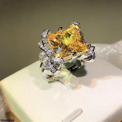 Topaz Square Ring Adjustable
