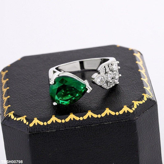 Emerald Princess Tear Stone Ring Adjustable