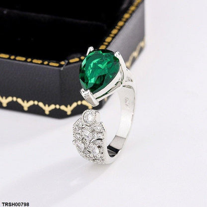 Emerald Princess Tear Stone Ring Adjustable