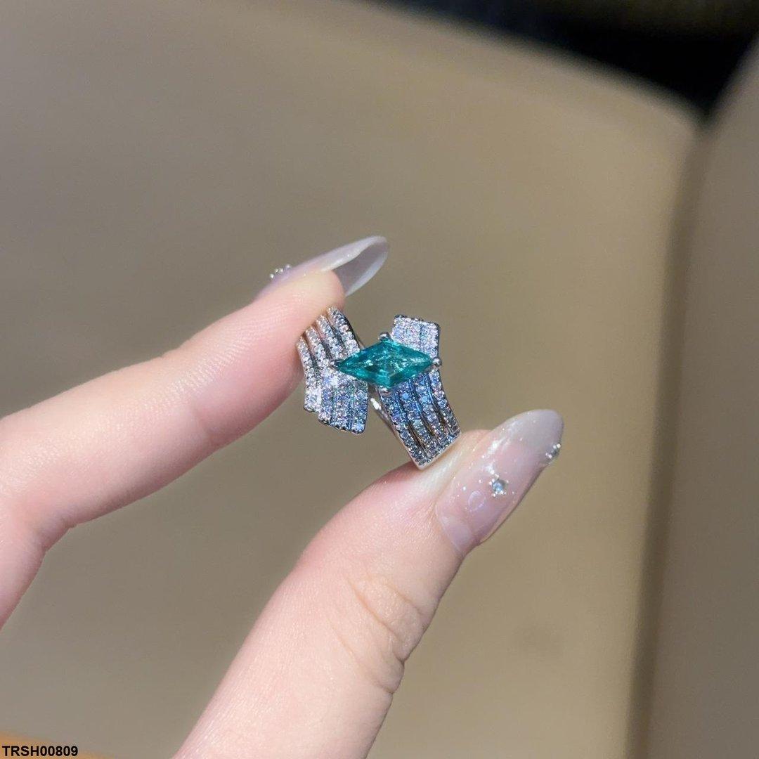 Emerald cross Adjustable Ring